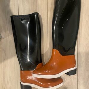 Melissa Black and Orange Rain Boots